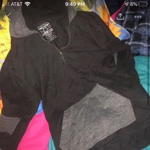 V neck zipper hoodie